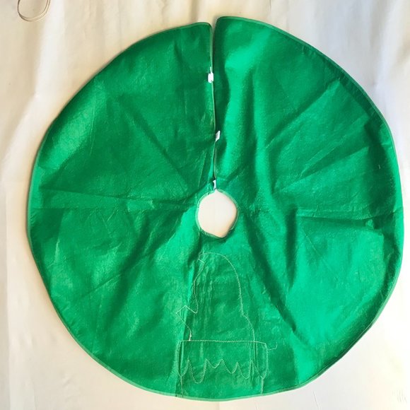 Vintage Christmas Tree Skirt Santa Chimney Felt Teddy Bear Candy Cane Snowflake - Picture 10 of 12